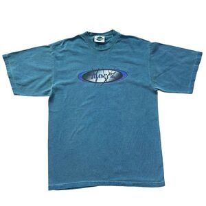Vintage 90s Jimmy Z Surf Skate T-Shirt Blue Teal Size M Skater